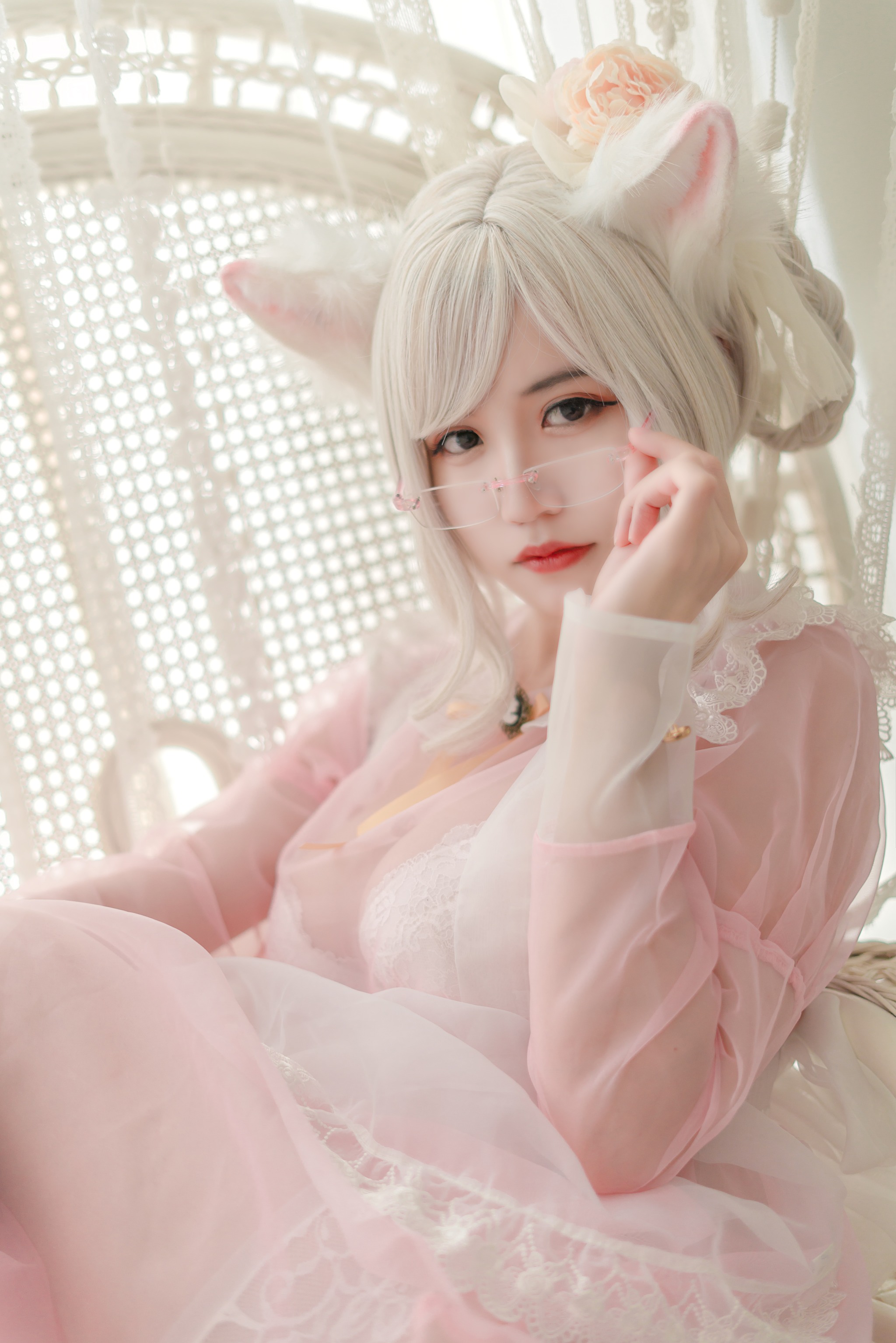 小仓千代w - NO.007 透明女仆粉色 [24P]-XikXak